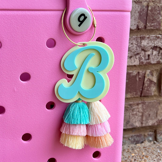 Initial Bag Charm - Solid Colors