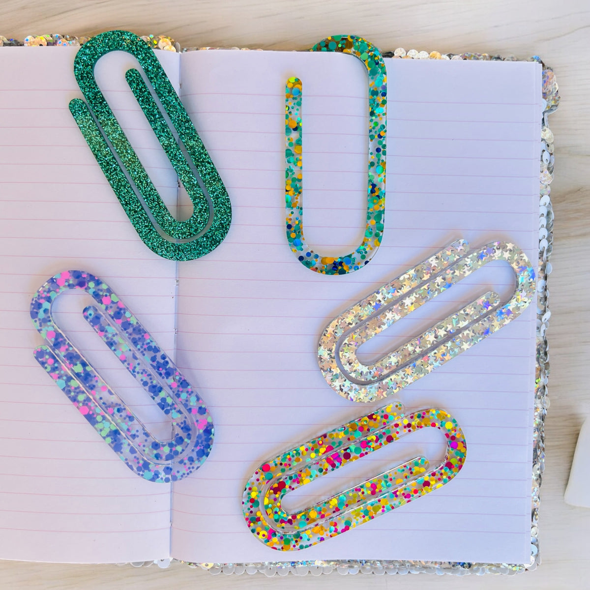 Jumbo Paper Clips - Glitter & Confetti