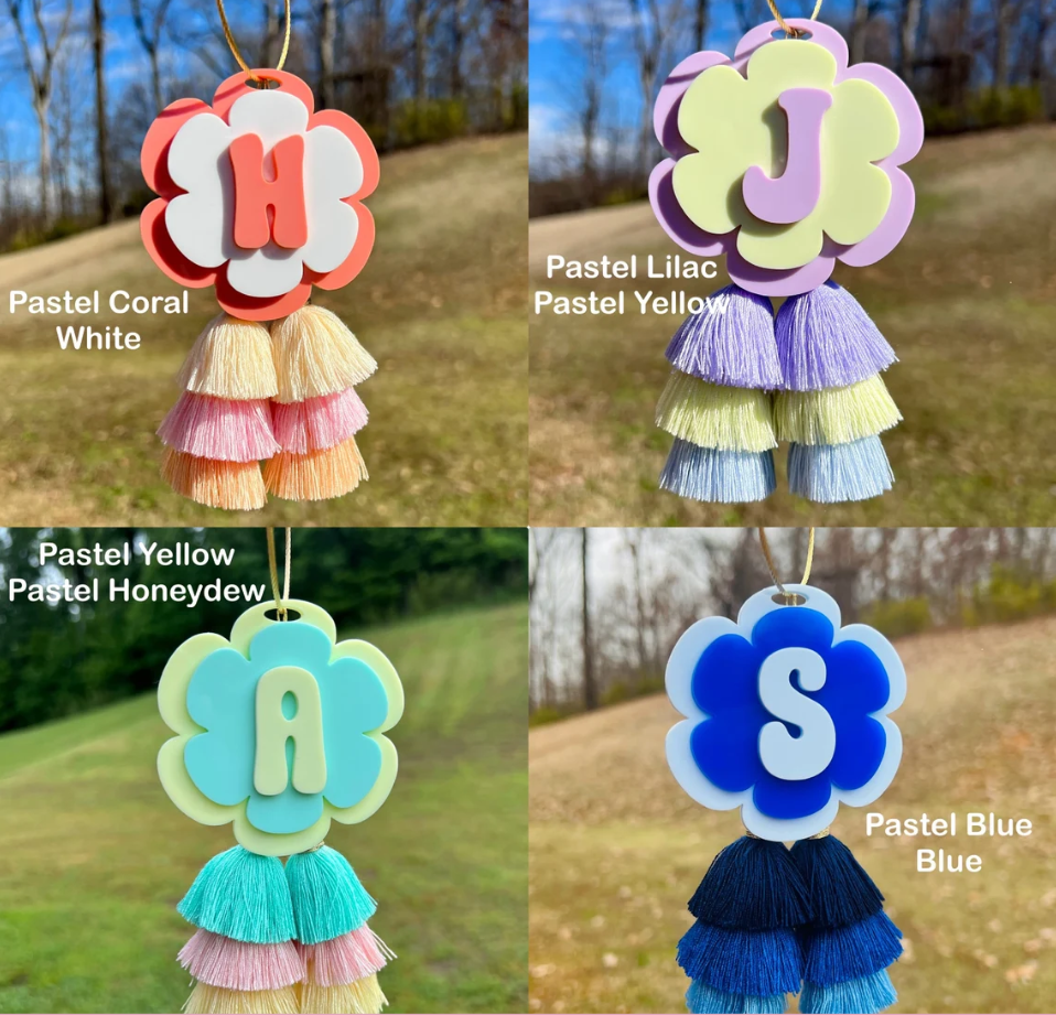 Daisy Initial Bag Charm