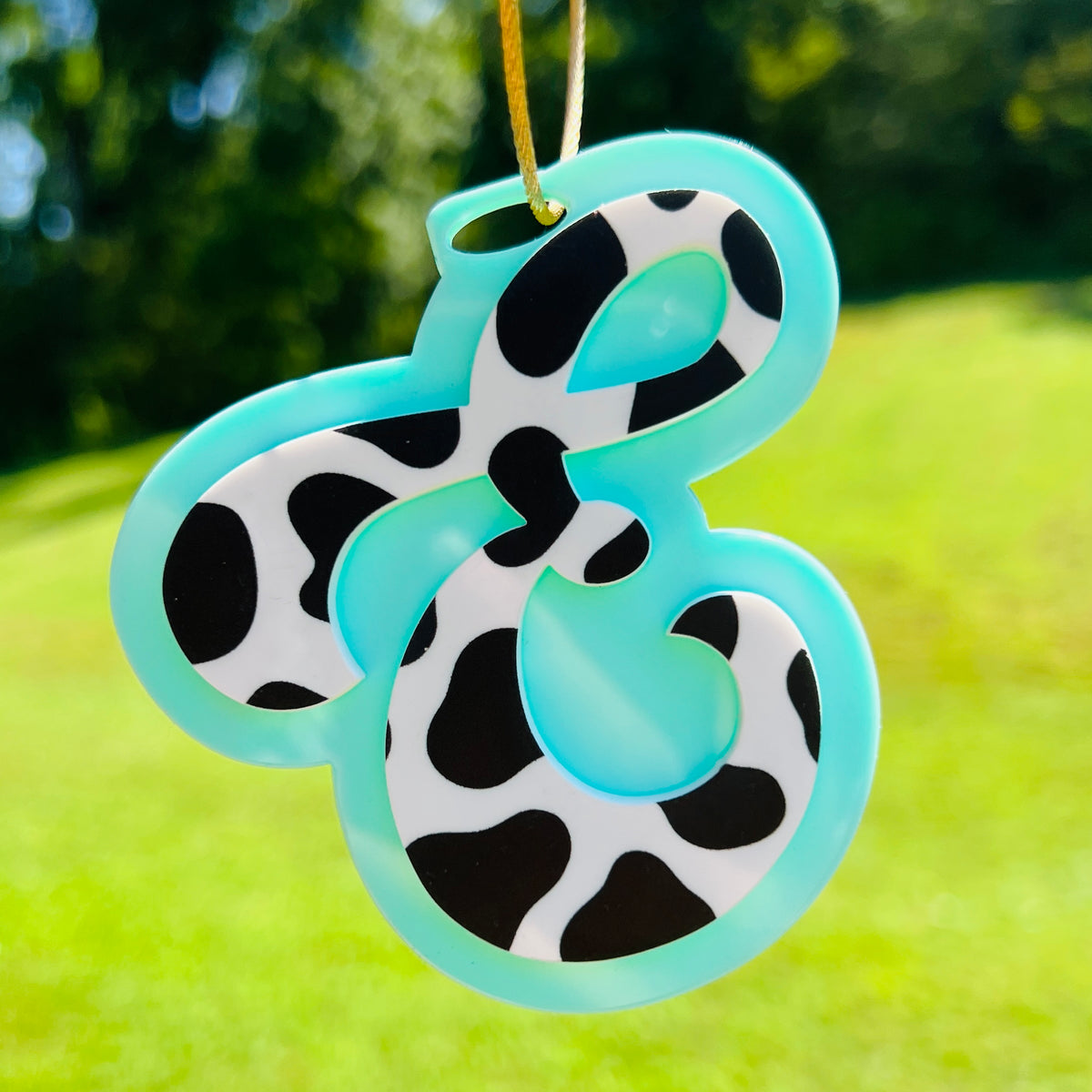 Cow Print Bag Charm