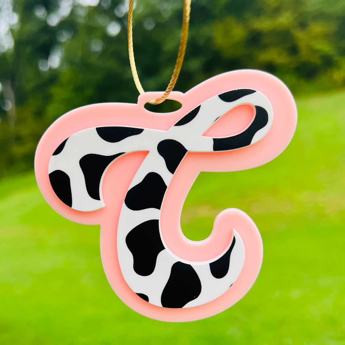 Cow Print Bag Charm