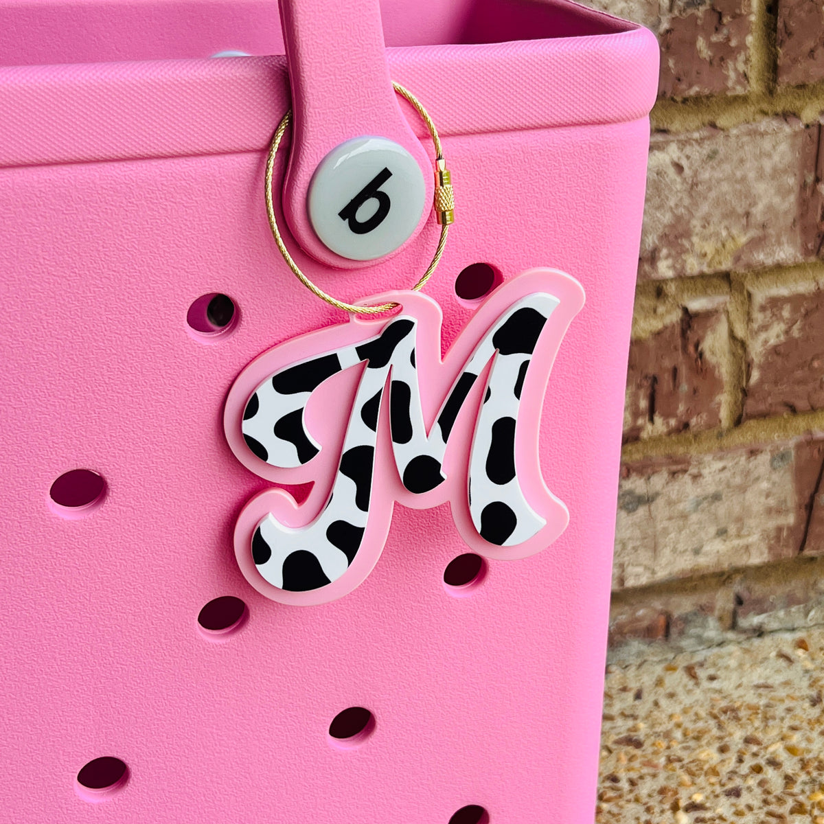 Cow Print Bag Charm