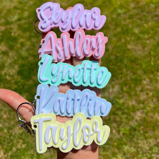 3D Name Keychain/Charm (Pastel Colors)