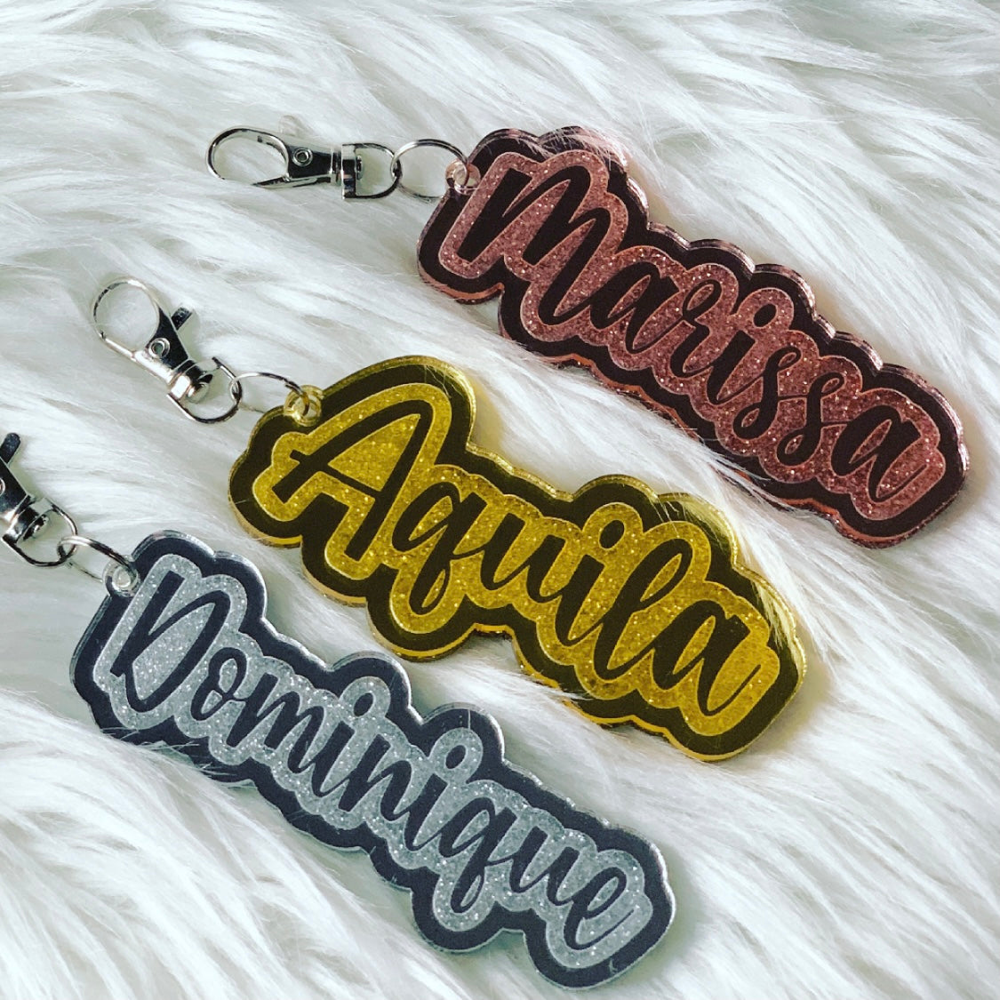 Glitter Name Keychain/Charm (Double-Layered)