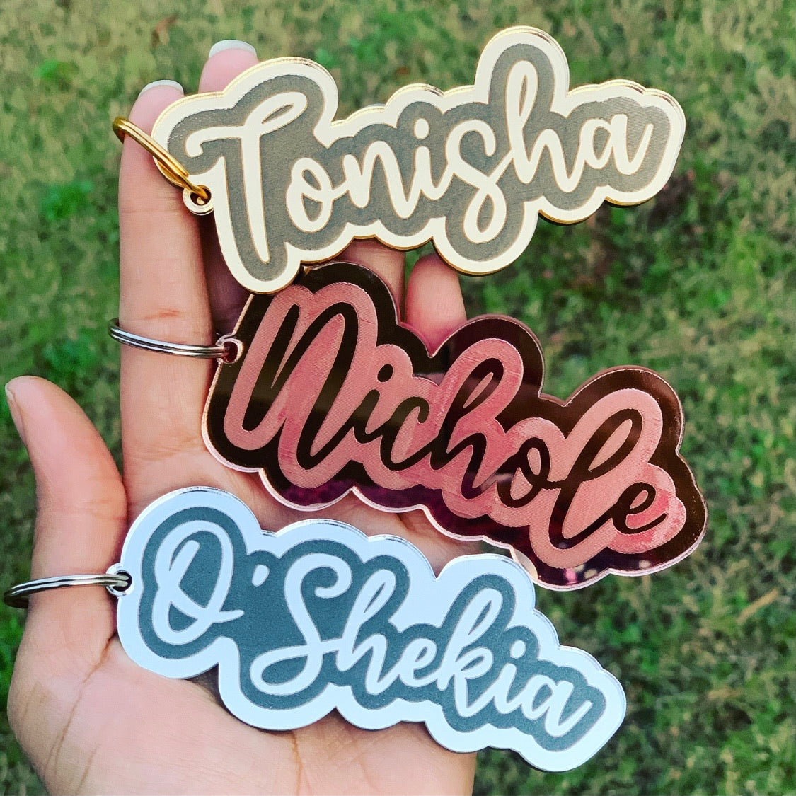 Name Keychain/Charm (Double-Layered)